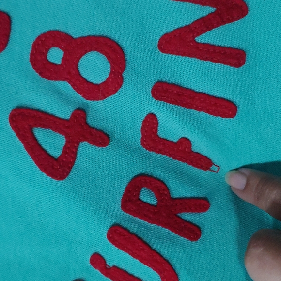 Hollister ‘48 Surfing’ teal pullover hoodie - Picture 4 of 9